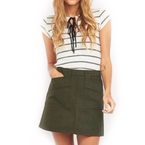 Urban Outfitters BDG Army Green Mini Skirt Size M - Picture 2 of 7